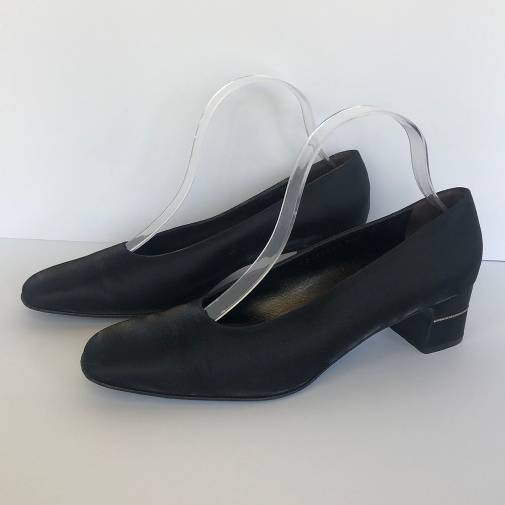 Salvatore Ferragamo Florence Black Satin Jeweled 9
